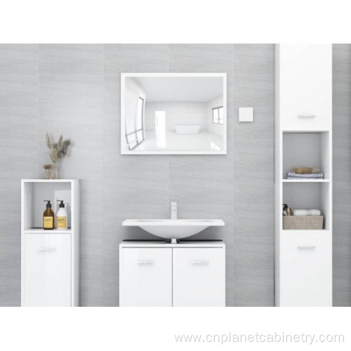 White Hotel Wood Single Bathroom Vanity Shaving Cabinets